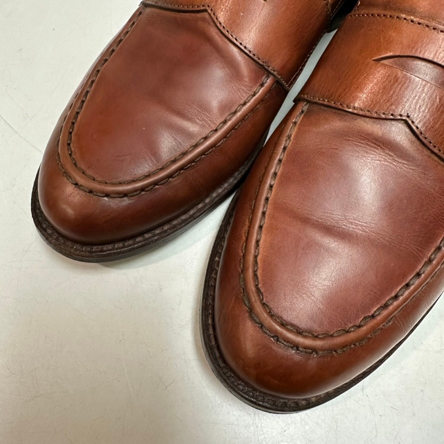 Excellent Grant Stone X J. Crew Ludlow Penny Loafer Brown Leather Bench Made 9 — image 6 of 8
